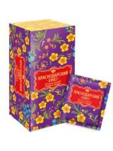 Чай черный байховый с черникой и каркаде ТМ "Краснодарский букет" 25*2гр.1*22 Чай черный байховый с черникой и каркаде ТМ "Краснодарский букет" 25*2гр.1*22